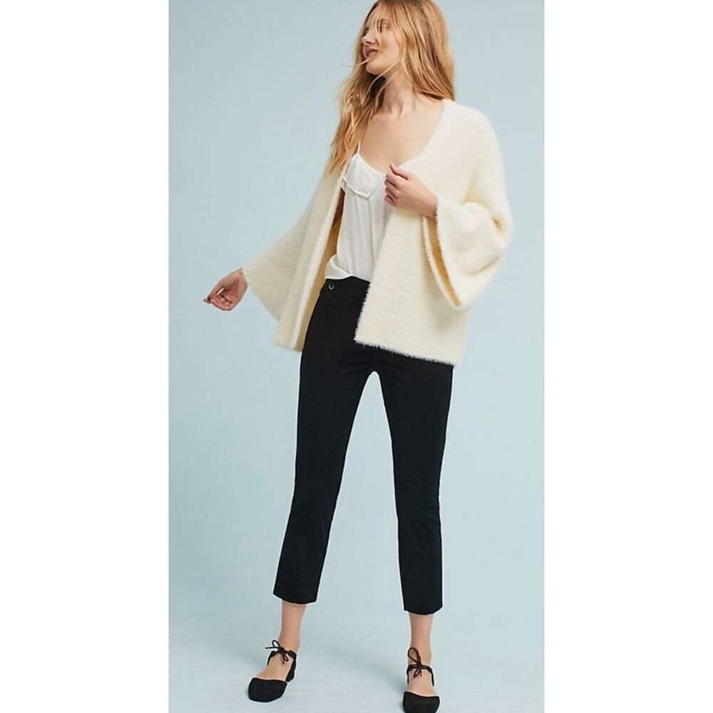 NWT Anthropologie The Essential Slim Black Velvet Pants Women’s Sz. 6